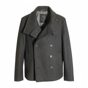 AllSaints Men’s Grey Wool Military Coat | Double Breasted | Size 38